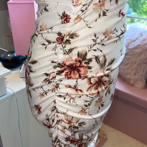 Ruched Flower Print Dress Designed by Windsor - Picture 5 of 12